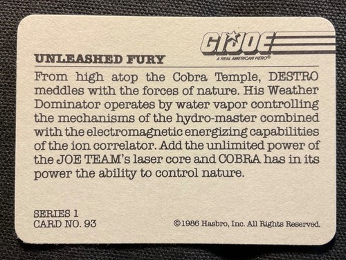 GI Joe - 1986 Hasbro Trading Cards & Stickers- Singles - Picture 109 of 261