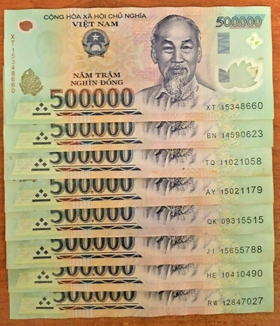 Vietnamese Dong 4 Million (8 x 500000 Note) Vietnam Currency FREE