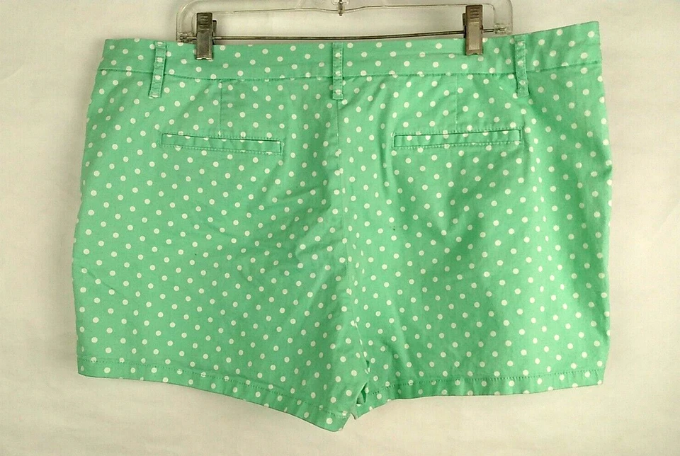 Elle Womens Mint Green Poka dot Shorts Size 16 - Image 4 of 4