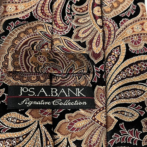 JOS A BANK Tie SIGNATURE Collection Luxury 100% Silk Neck Tie Paisley Floral b73 - Picture 5 of 9