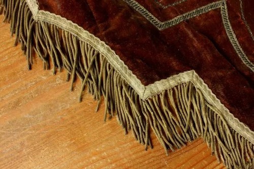 Antikes religiöses Kirchenbanner. Himmel oder Hölle Prozession Heiliger oder Sünder Tafel - Bild 12 von 24