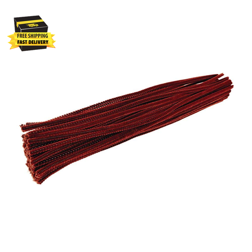 Brown Chenille Stem Pipe Cleaners, Pack of 100, Arts & Crafts, Decorating, STEM,