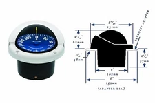 Ritchie Navigation SS-1002W Supersport Flush Mount Compass, White with Blue D...