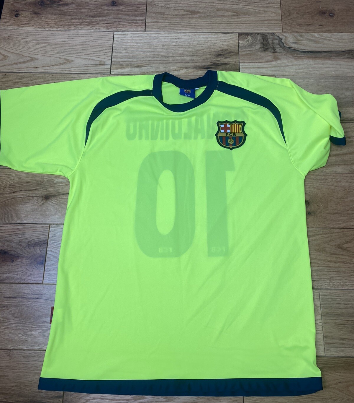 Barcelona Ronaldinho Vintage Retro Rogers Away Third Kit Soccer Jersey Large