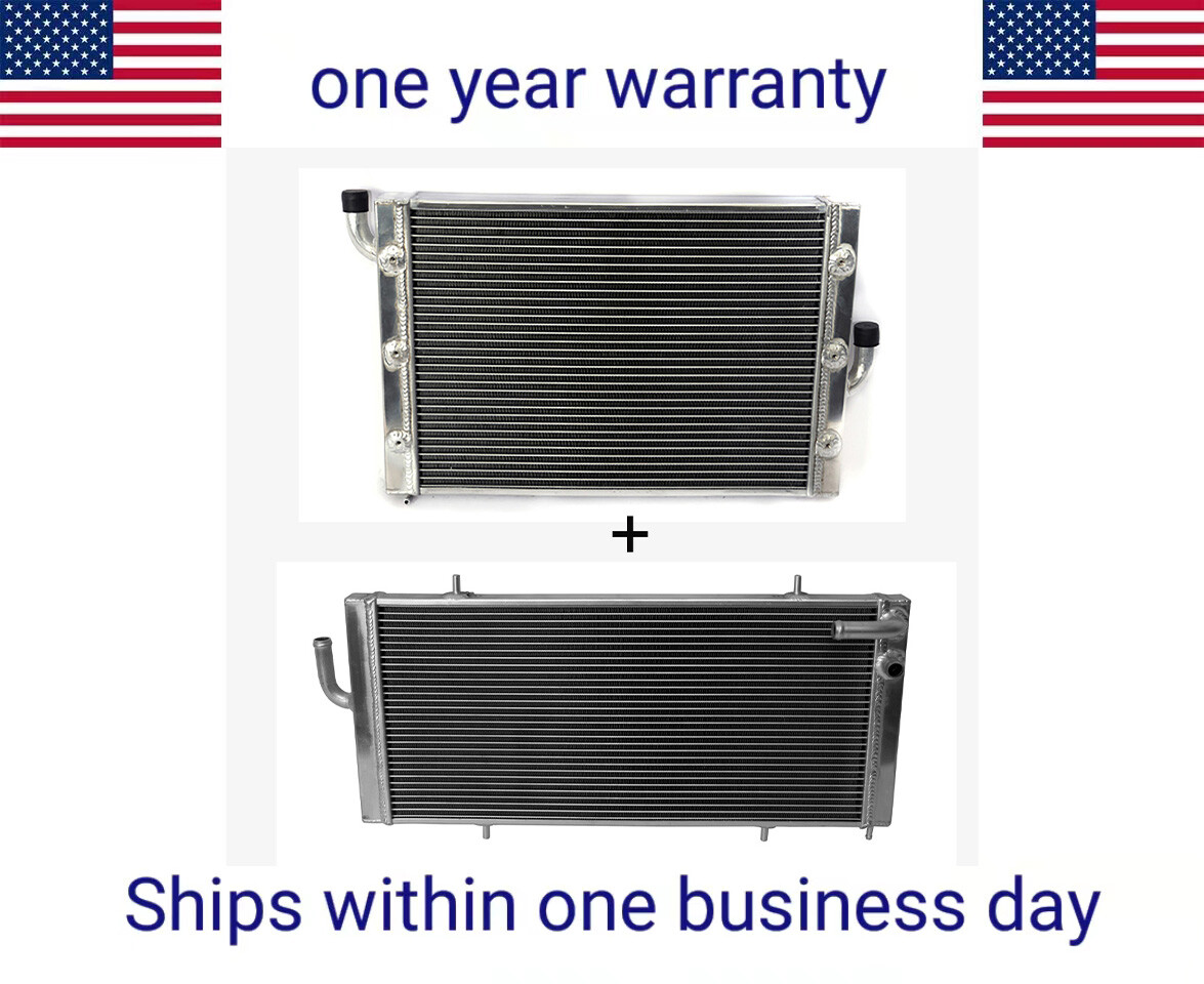 Aluminum Radiator & Auxiliary Radiator Kit For Polaris RZR XP4 Turbo 2017-2021 (Front Mount, Silver) - View #3