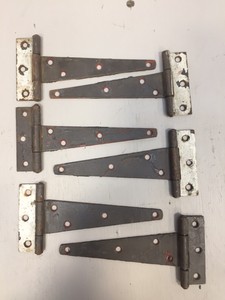 6 Vintage Door Hinges T Strap Reclaimed Shabby Chic Farm Steampunk