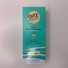 COTZ Face Prime & Protect Tinted Mineral Sunscreen Facial Primer Broad  Exp 2/27