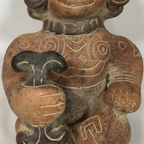 "Jaina-Stil mexikanische Figur Terrakotta Ton Maya Skulptur Keramik 9"" x 7" - Bild 6 von 12