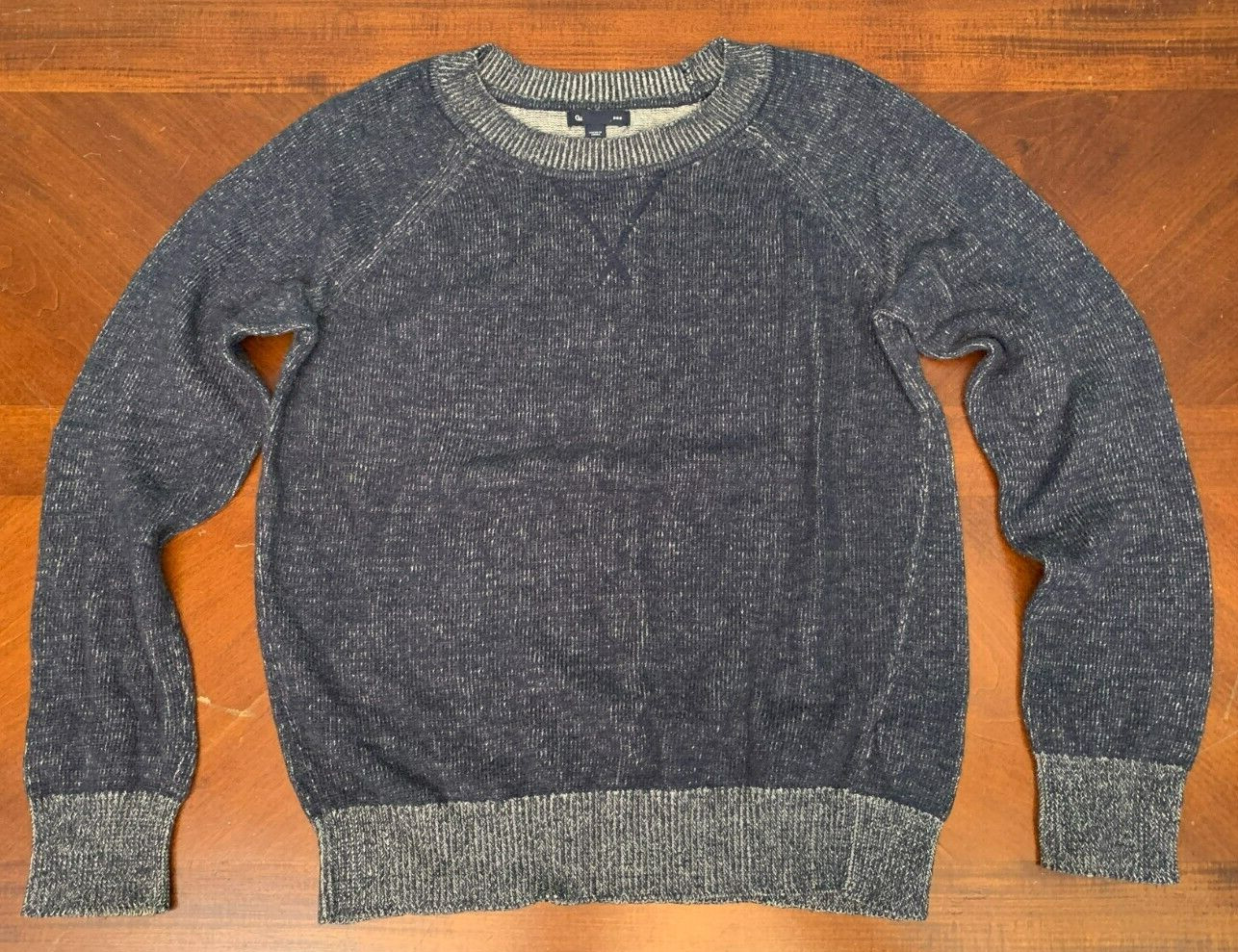 GAP Women's Relaxed Fit Denim-Look Sweater - Small, Blue, Stretch