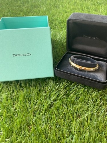 Tiffany & Co Etoile 0.45ctw Diamond Bangle Bracelet 18k Gold Platinum 5.5" Box - Picture 9 of 10