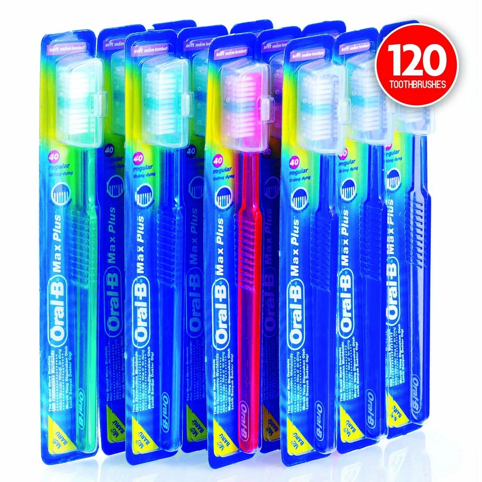 120 OralB Toothbrushes Soft Indicator Bristles w/ Covers Caps Wholesale Bulk Lot - Image 2 of 4