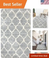 Faux Wool Moroccan Rug - 3  x5  Washable Non-Slip Throw for Eco-Friendly Homes