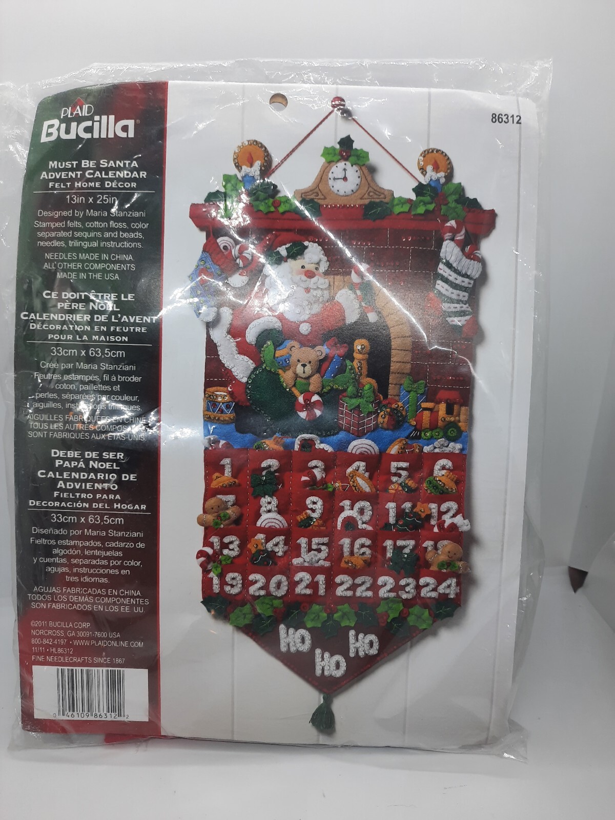 Bucilla Felt Wall Hanging Advent Calendar Kit Must Be Santa 86312 Bucilla felt wall hanging advent calendar kit must be santa 86312