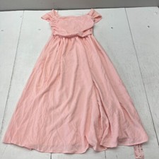 Shein Pink Off Shoulder Clear Strap A-Line Maxi Dress Women's Size Medium NEW