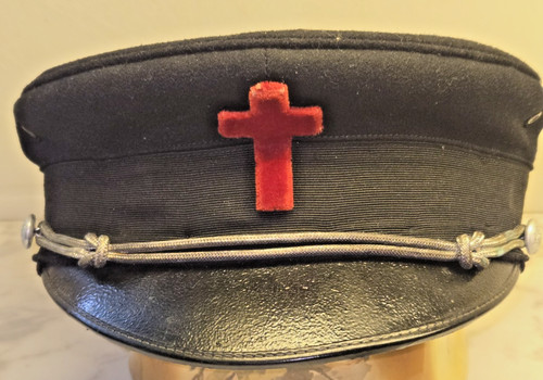 Vintage 1920s Knights Templar Freemason Cap Cover Pettibone Red Cross SZ 7