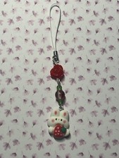 Bunny With Strawberry Phone Charm l Keychain