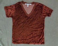 Michael Stars Velour Tee Shirt Maroon XS