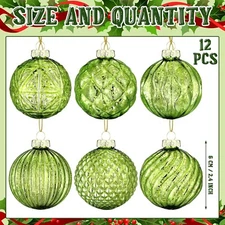 Jenaai 12 Pcs 2.36 Inch Christmas Ball Ornaments Glass Christmas Tree Decoration