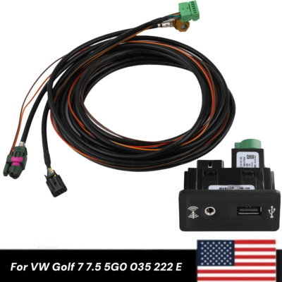 Install CarPlay Media MDI USB AUX AMI Socket Cable 5G0035222E For VW Golf 7 7.5