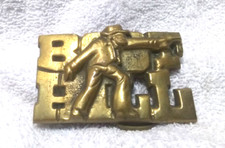 Boot Hill Doge City Solid Brass Cutout Western Shooting Buckle Great Condition