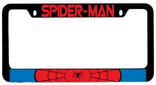 Spider Man Black METAL License Plate Frame Auto Marvel