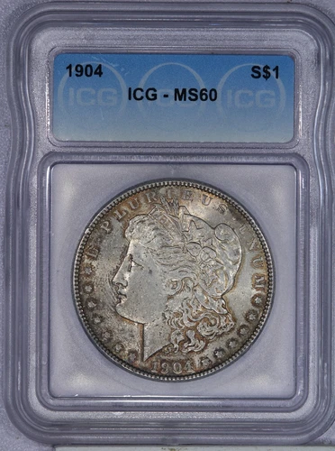 1904 Morgan Silver Dollar $1 ICG MS60 - Handsomely Toned!