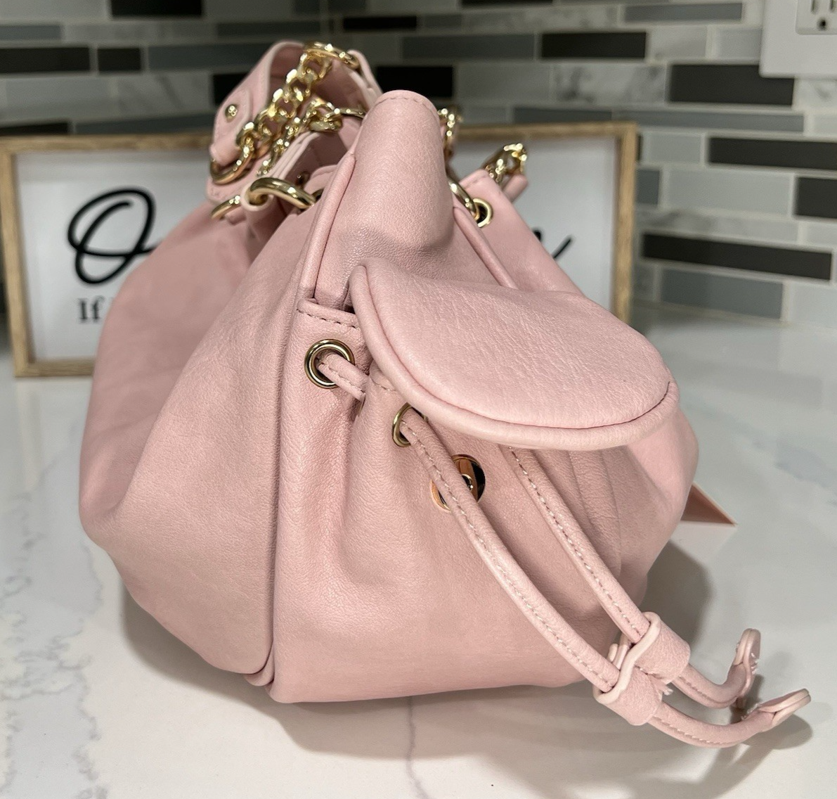 Juicy Couture Rolling On Satchel Shoulder Bag Purse Pink W Heart