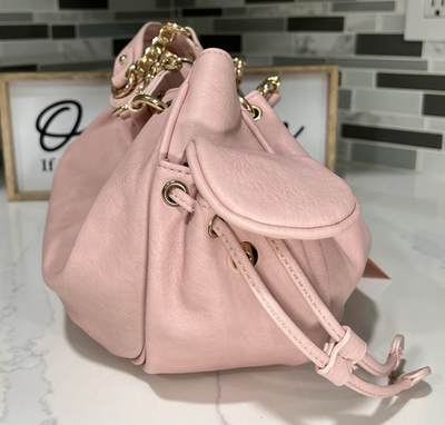 Juicy Couture Rolling On Satchel Shoulder Bag Purse Pink W Heart