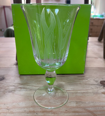 William Yeoward Kristall Wiesenmuster Weingläser/Wasserkelche 2er Set, selten