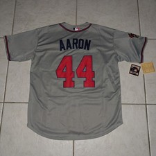 HANK AARON ATLANTA BRAVES M&N COOPERSTOWN 1974 THROWBACK. SIZE LARGE, NWT.