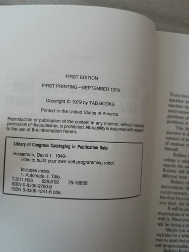 1979 Tab Books #1241 How to Build Your Own Self-Programming Robot 1st Printing - Picture 4 of 4