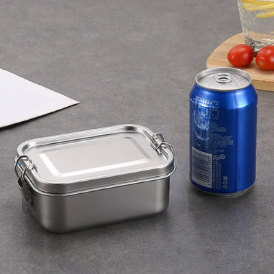 Robuste Edelstahl Bento Box Große Kapazität Quadrat Brotdose mit Deckel Undicht
