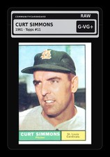 1961 Topps #11 Curt Simmons St. Louis Cardinals - Raw Card