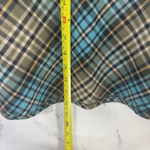 Vintage 70's groovy plaid A line skirt Acrylic lightweight stretch L Academia - Picture 5 of 9