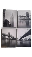IKEA Quadro su Tela New York Skyline Ponti Grafica Nera 33x9 cm
