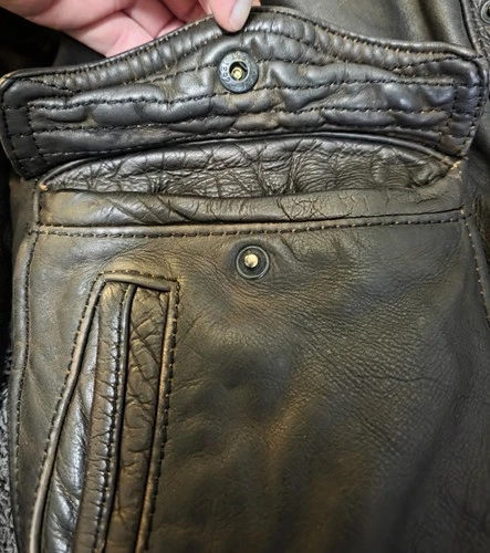 Abercrombie & Fitch Slant Rock Leather Jacket Y2K Biker Bomber Jacket Vintage image 3