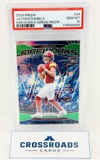 2024 Prizm Fireworks Green Prizm Jayden Daniels RC #24  PSA 10 Gem Mint