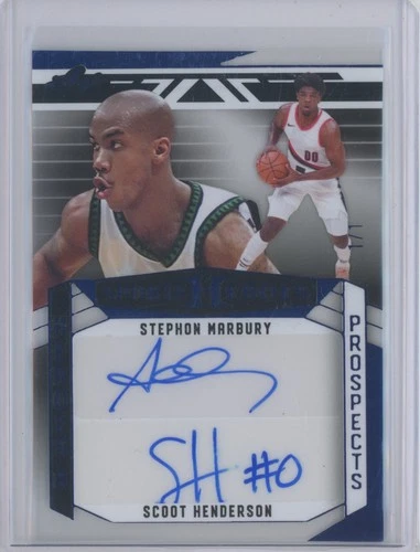 2024 Leaf Sports Heroes Clear Blue Stephon Marbury Scoot Henderson 1/1 Auto