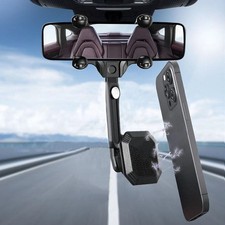 Magnetic 360 Car Rearview Mirror Holder Stand Mobile Smart Phone GPS Mount