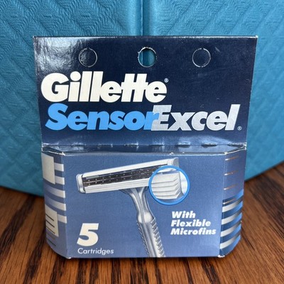 Vtg 1993 GILLETTE Sensor Excel Shaving Blade Cartridges 5 Pack NOS Self Adjustin