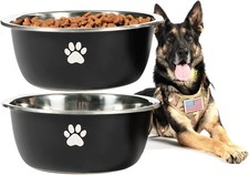 Large Dog Water Bowl 2 Pack, 1.3 Gallons 170Oz Stainless Steel Extra Large Dog F