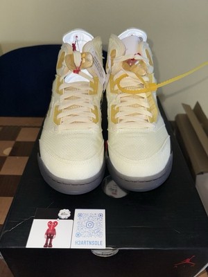 Mens Size 9 Nike Air Jordan 5 SP x Off White Sail Muslin DH8565