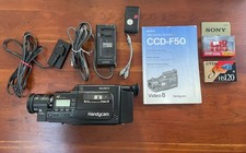 Sony Handycam CCD-f50 Powers 2 Batteries Charger And Rfu Switch Powers On