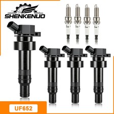4Pack Ignition Coil  Iridium Spark Plug For 2012-2013 Hyundai Accent 1.6L UF652