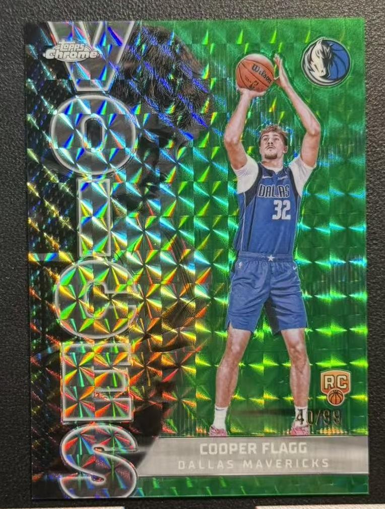 2025-26 Topps Chrome Cooper Flagg RC Rookie Voices Green Geometric /99