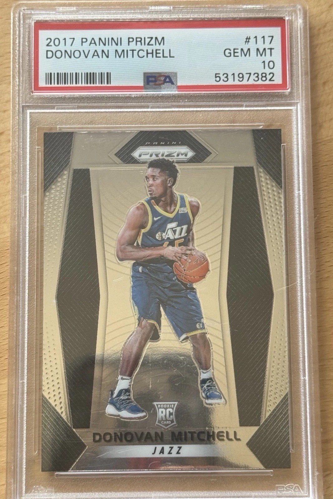 2017 Panini Prizm Donovan Mitchell #117 Utah Jazz Rookie Card Gem NBA MT 10 (RC)