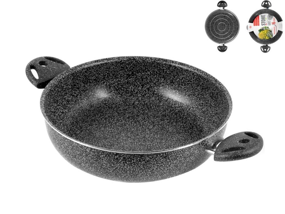 Pan 2 Handles Non-Stick 'Stone' Cm22 Home Aluminum