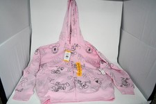 Disney Mickey Mouse Women's Pink All Over Print Full Zip Hoodie Size M NWT
