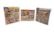 White Mountain Puzzles Lot Of 3 VTG SIGNS Cereal Boxes Television 1000 Piece NEW