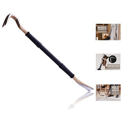 Professional 30'' Wrecking Crowbar - Shock-Absorbing Grip for Ultimate Control